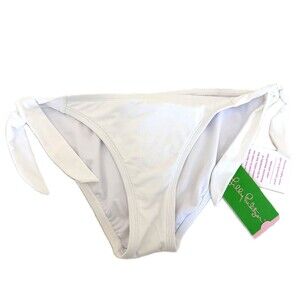 NWT Lilly Pulitzer Women's Size 6 White Side Tie Bikini Swim Bottom Resort Wear